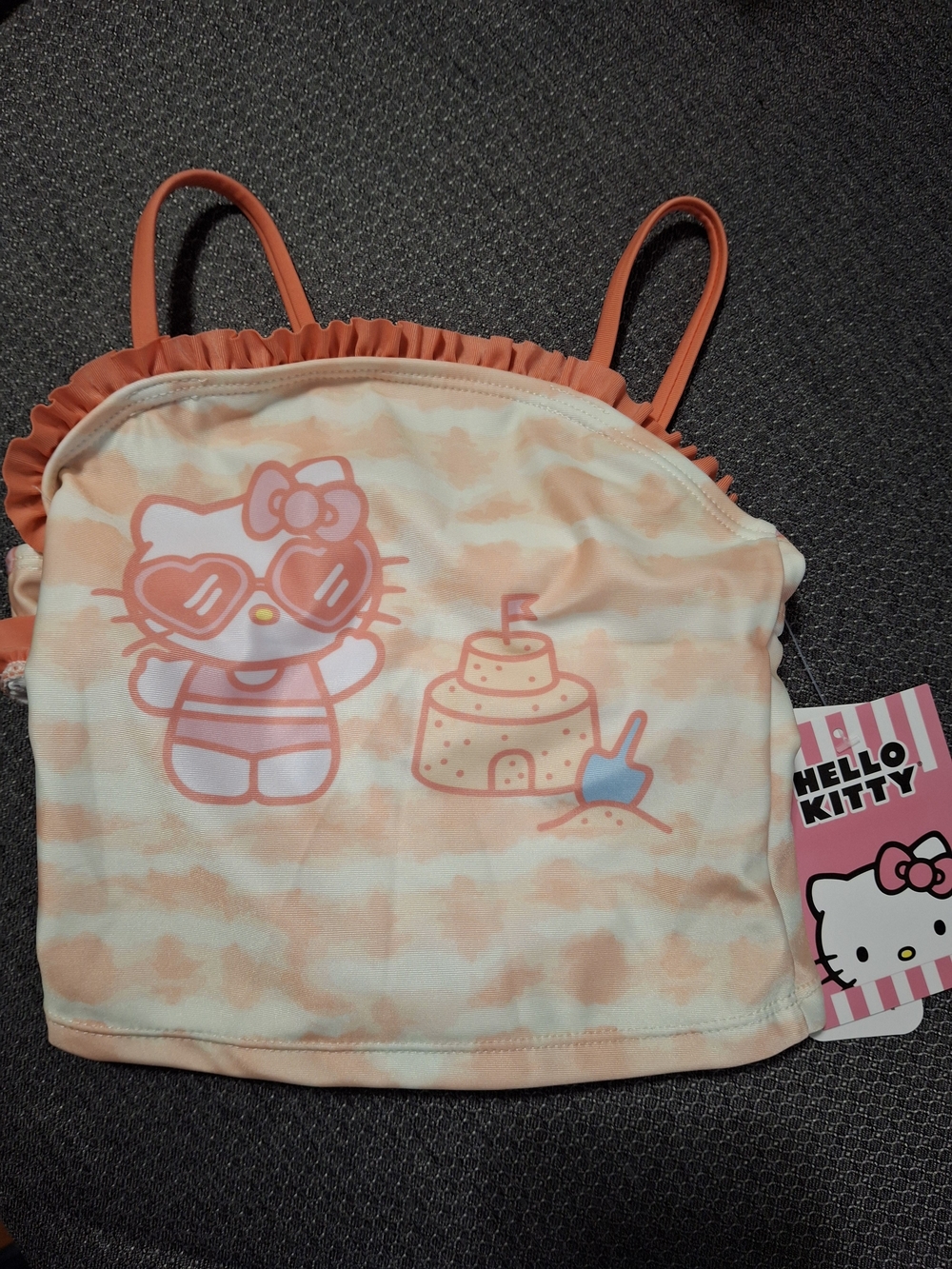 Hello Kitty Peach & Coral Kids Swim Tank Top